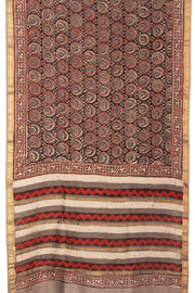 Black Anokhi Hand Block Printed Saree - Avishya