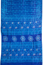 Blue Dhakai Batik Embroidery Silk saree 10065454