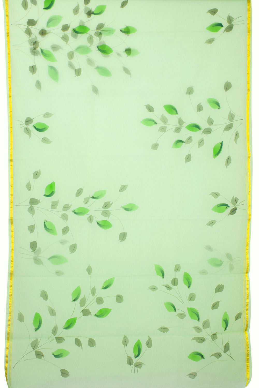 Green Hand Painted Organza Saree - Avishya