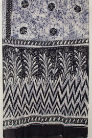 Off White Batik Printed  Muslin Silk Saree - Avishya