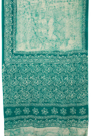 Off White Batik Printed  Muslin Silk Saree - Avishya