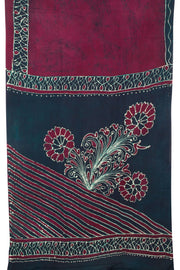 Berry Magenta Batik Printed Muslin Silk saree - Avishya