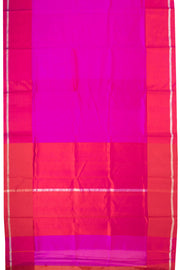 Magenta Handwoven Chanderi Silk Saree With Mashru Silk Border 10075507
