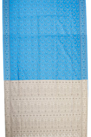 Blue Handloom Himroo Silk Cotton Saree - Avishya