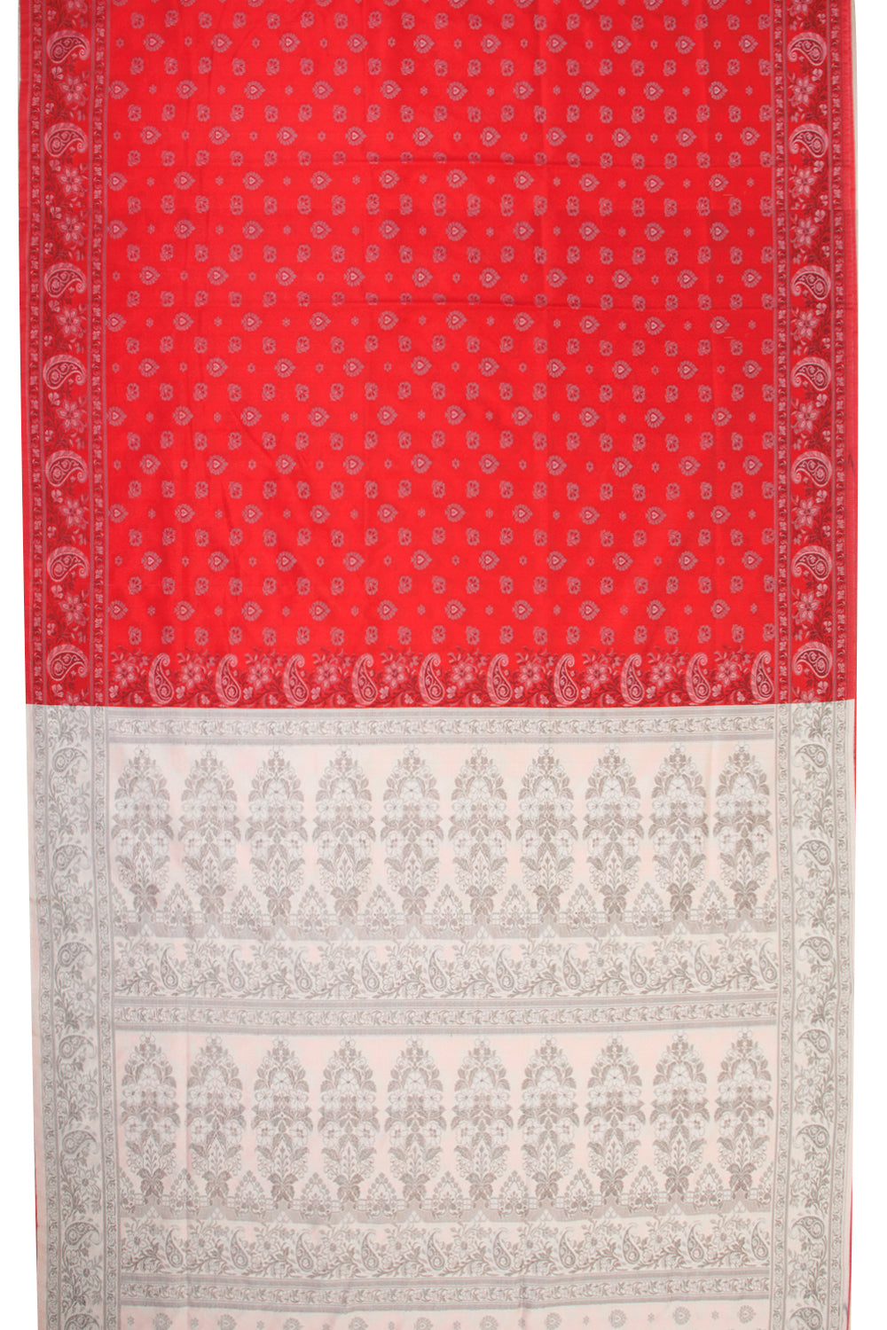Red Handloom Himroo Silk Cotton Saree - Avishya