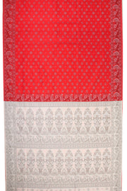 Red Handloom Himroo Silk Cotton Saree - Avishya