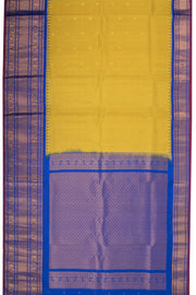 Mustard Yellow Handloom Gadwal Kuttu Silk Saree - Avishya