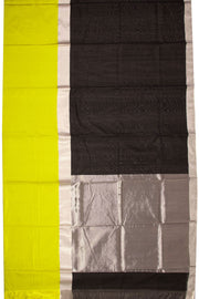 Black Handloom Chanderi Silk Saree With Mashru Silk Border 10075516