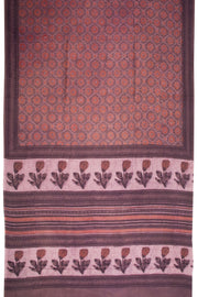 Mauve Vanaspath Printed Mulmul Cotton Saree 10068575 - Avishya