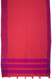Red And Purple Dual Tone Bamboo Silk Saree 10068783