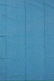 Blue 3-Piece Mulmul Cotton Salwar Suit Material With Kota Dupatta 