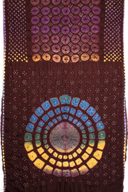 Chocolate Brown Handcrafted Bandhani Modal Saree 10069434 - Avishya