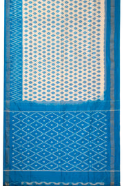 Cream Handloom Pochampally Ikat Silk Saree 10069822 