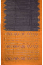 Metallic Grey Gopalpur Tussar Silk Saree with Ikat pallu 10069902 - Avishya