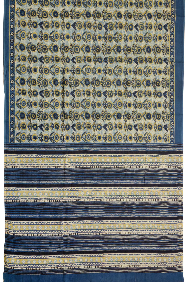 Blue Vanaspathi Printed Mulmul Cotton Saree 10070246