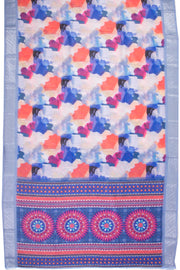 Off White Fancy Printed Linen Saree Saree