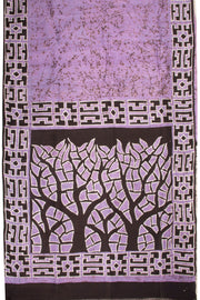 Purple Batik Tussar Silk Saree 