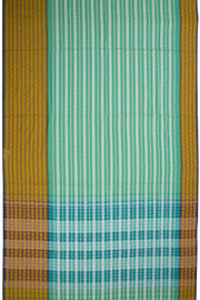 Green Handloom Dhaniakhali Cotton Saree Without Blouse