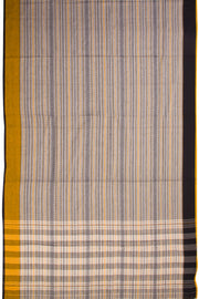 Grey Handloom Dhaniakhali Cotton Saree Without Blouse