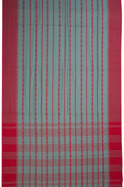 Blue Handloom Dhaniakhali Cotton Saree Without Blouse 