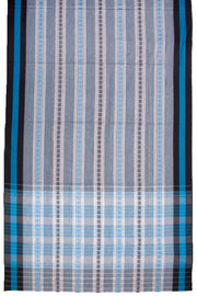 Grey Handloom Dhaniakhali Cotton Saree Without Blouse