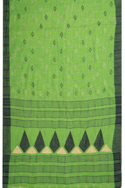 Green Matka Cotton Kantha Work Saree without blouse 10070990