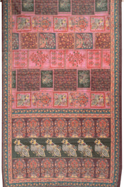 Pink Kalamkari Print Malai Cotton Saree