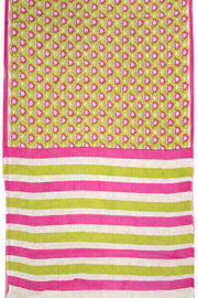 Green Hand Block Printed Cotton Saree