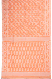 Peach Handloom Jamdani Style Cotton Saree