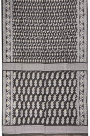 Black Handloom Jamdani Style Cotton Saree 