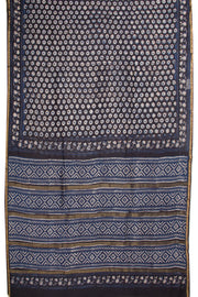 Blue Jahota Printed Silk Cotton Saree 10072946