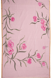 Pink Hand Painted Chiffon Saree 10073497