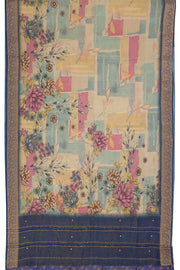 Blue Banarasi Crushed Tissue Silk Saree with Stone Work 10073727