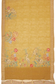 Yellow Banarasi Crushed Tissue Silk Saree with Stone Work 10073728