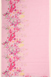 Pink Floral Printed Linen Saree 10074022