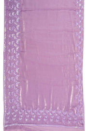 Plum Violet Sequin Embroidery Satin Georgette Saree 10074040