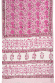 Pink Sanganeri Printed Mulmul Cotton saree 10074069