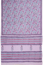Violet Sanganeri Printed Mulmul Cotton saree 10074070
