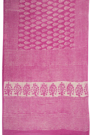 Purple Dabu Printed Mulmul Cotton Saree 10074073