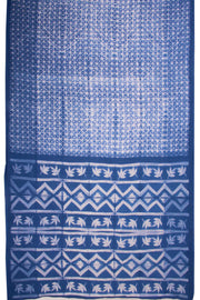 Blue Shibori Dyed Mulmul Cotton Saree 10074086