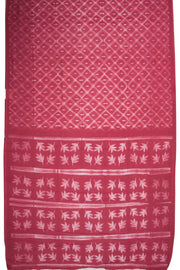 Red Shibori Dyed Mulmul Cotton Saree 10074090