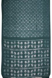 Green Shibori Dyed Mulmul Cotton Saree 10074093