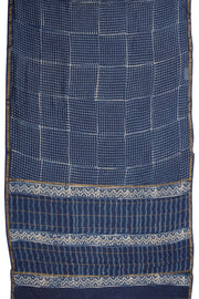 Blue Hand Block Printed Silk Cotton Saree 10074094