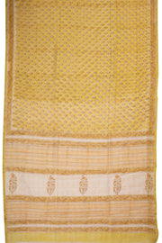 Yellow Sanganeri Print Silk Cotton Saree 10074095