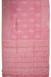 Light Pink Bagru Print Silk Cotton Saree 10074099