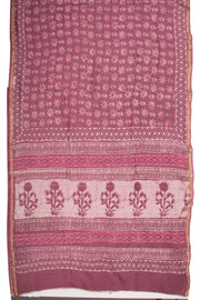 Purple Akola Dabu Printed Silk Cotton Saree 10074103