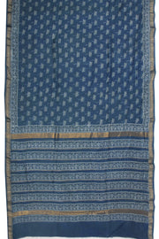 Blue Akola Dabu Printed Silk Cotton Saree 10074132
