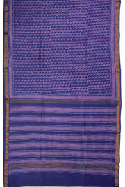 Purple Akola Dabu Printed Silk Cotton Saree 10074133
