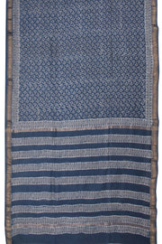 Blue Akola Dabu Printed Silk Cotton Saree 10074134