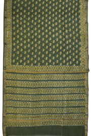 Green Akola Dabu Printed Silk Cotton Saree 10074135